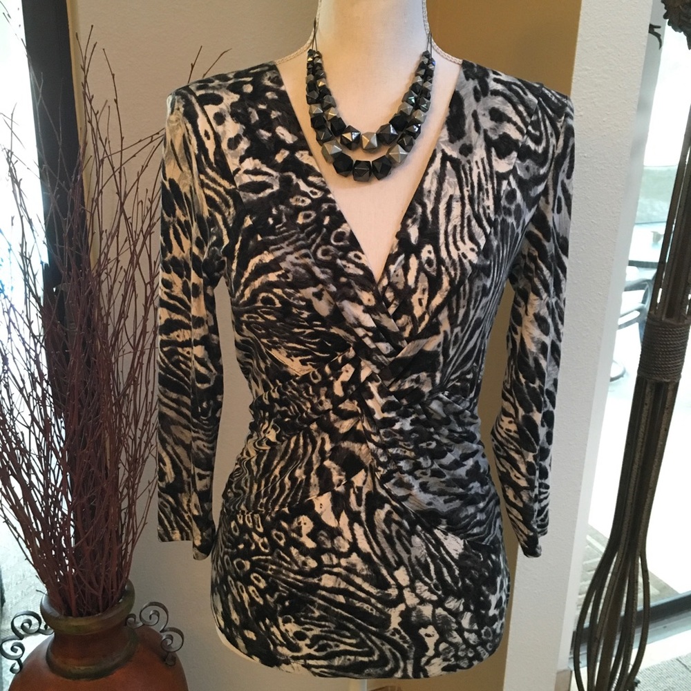 Spence animal print knit top